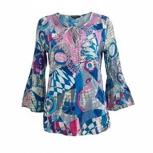 Chaudry KC 100% Cotton Bell Sleeve Top‎